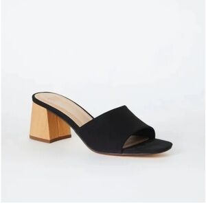 Black Block Heel Mules JustFab